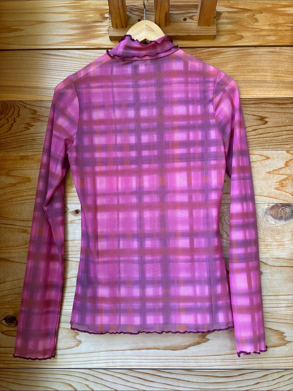 Pilcro Plaid Turtleneck Top